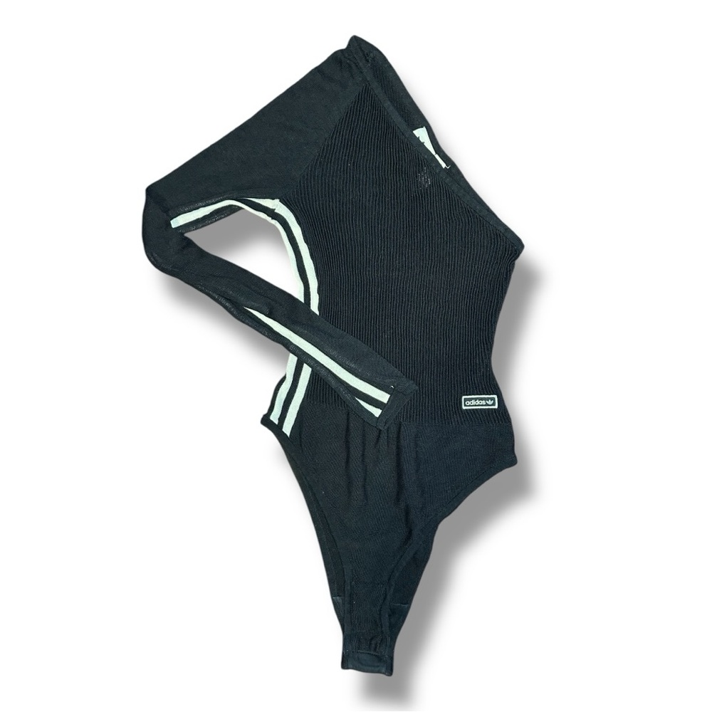 Adidas One-Sleeve Knit Bodysuit in Black - Picture 3 of 6